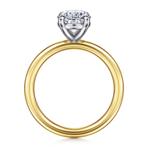 Lark - 14K White-Yellow Gold Oval Solitaire Diamond Engagement Ring
