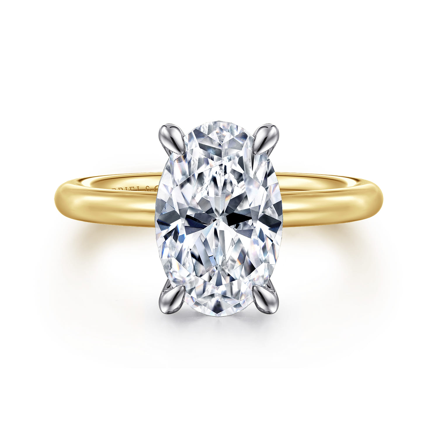 Lark - 14K White Yellow Gold Oval Solitaire Engagement Ring