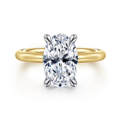 Lark - 14K White Yellow Gold Oval Solitaire Engagement Ring