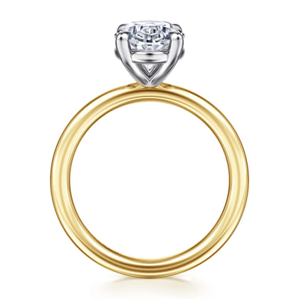 Lark - 14K White Yellow Gold Oval Solitaire Engagement Ring