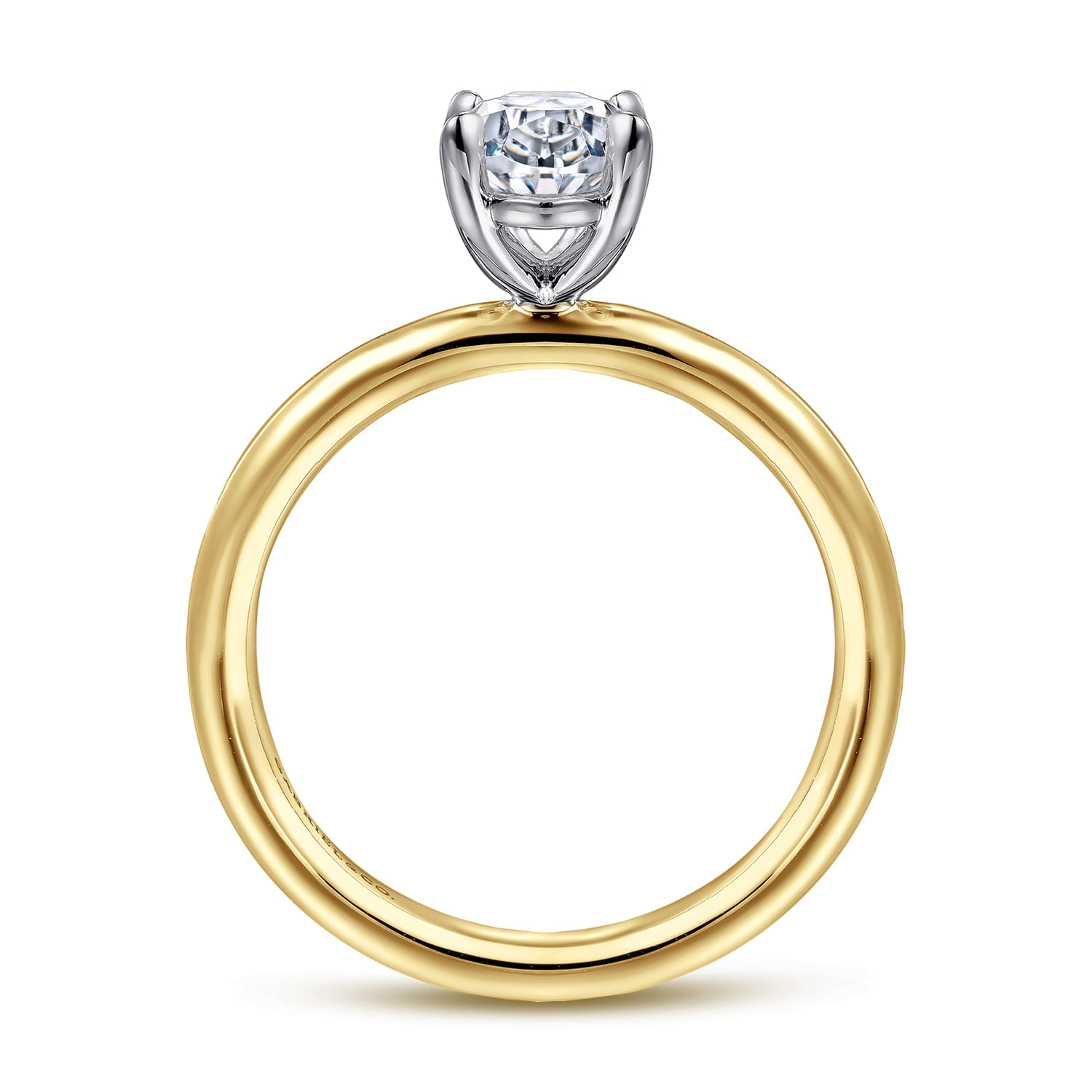 Lark - 14K White Yellow Gold Oval Solitaire Engagement Ring