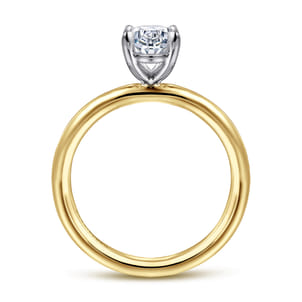 Lark - 14K White Yellow Gold Oval Solitaire Engagement Ring