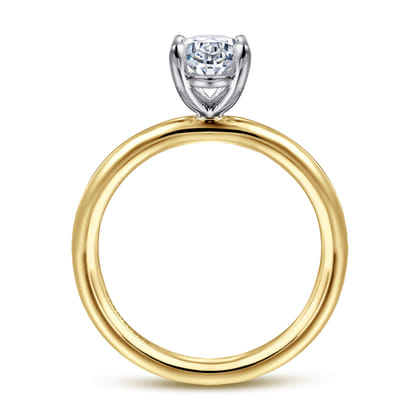 Lark - 14K White Yellow Gold Oval Solitaire Engagement Ring