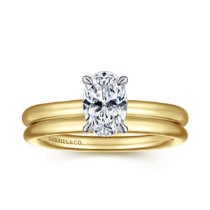Lark - 14K White Yellow Gold Oval Solitaire Engagement Ring