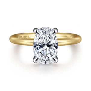Lark - 14K White Yellow Gold Oval Solitaire Engagement Ring