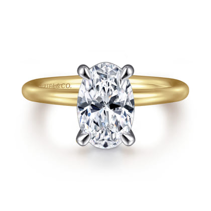 Lark - 14K White Yellow Gold Oval Solitaire Engagement Ring