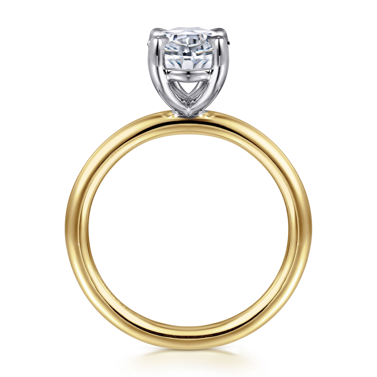 Lark - 14K White Yellow Gold Oval Solitaire Engagement Ring