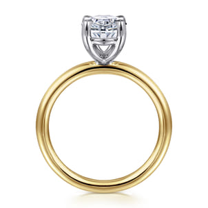 Lark - 14K White Yellow Gold Oval Solitaire Engagement Ring