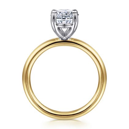 Lark - 14K White Yellow Gold Oval Solitaire Engagement Ring