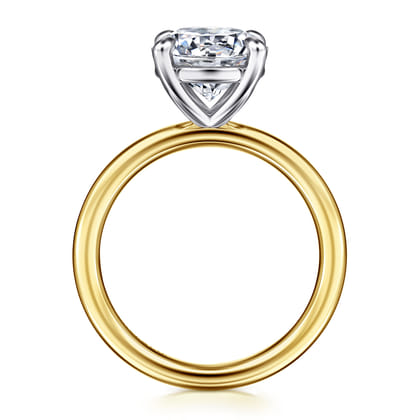 Lark - 14K White-Yellow Gold Round Solitaire Diamond Engagement Ring