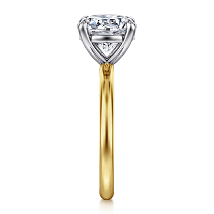 Lark - 14K White-Yellow Gold Round Solitaire Diamond Engagement Ring