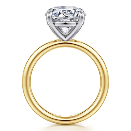 Lark - 14K White-Yellow Gold Round Solitaire Diamond Engagement Ring
