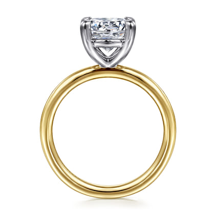 Lark - 14K White-Yellow Gold Round Solitaire Diamond Engagement Ring