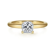 Lark - 14K Yellow Gold Cushion Cut Solitaire Engagement Ring