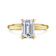 Lark - 14K Yellow Gold Emerald Cut Diamond Engagement Ring