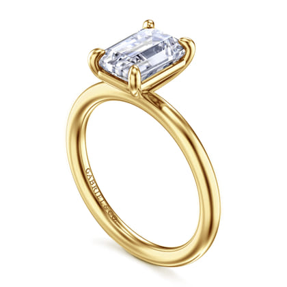 Lark - 14K Yellow Gold Emerald Cut Diamond Engagement Ring