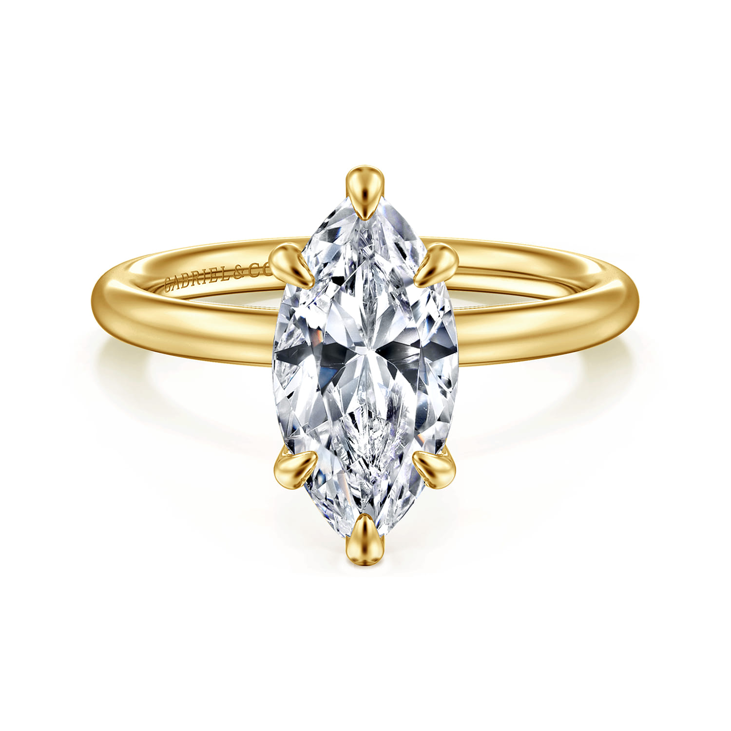 Lark - 14K Yellow Gold Marquise Shape Solitaire Engagement Ring