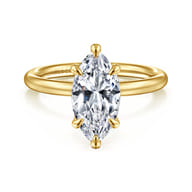 Lark - 14K Yellow Gold Marquise Shape Solitaire Engagement Ring
