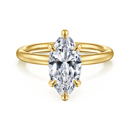 Lark - 14K Yellow Gold Marquise Shape Solitaire Engagement Ring