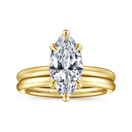 Lark - 14K Yellow Gold Marquise Shape Solitaire Engagement Ring