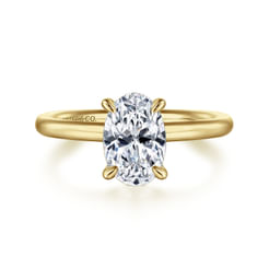 14K Yellow Gold Oval Solitaire Engagement Ring