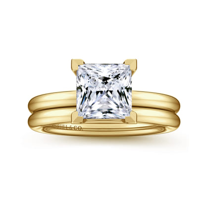 Lark - 14K Yellow Gold Princess Cut Solitaire Engagement Ring