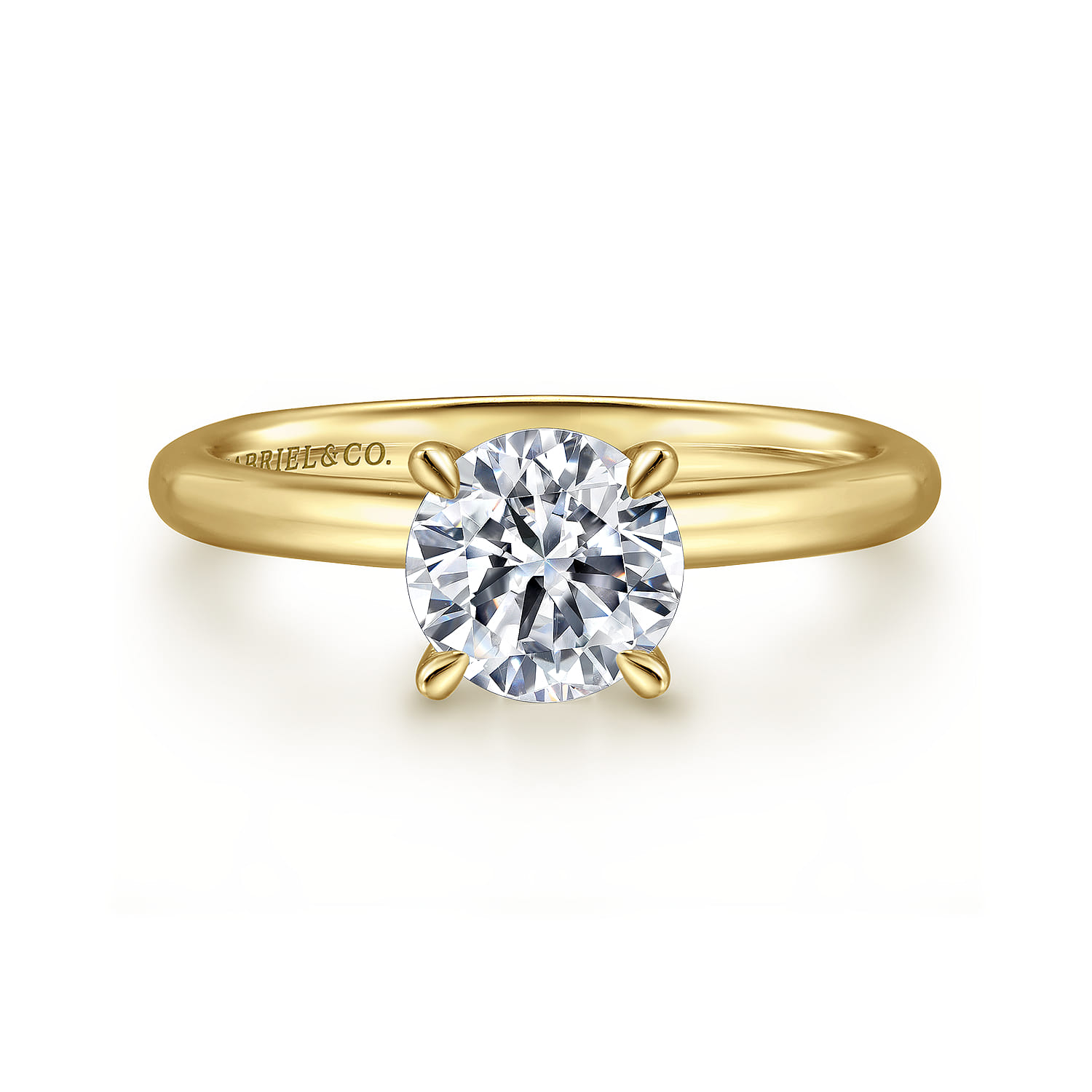 Lark - 14K Yellow Gold Round Solitaire Engagement Ring