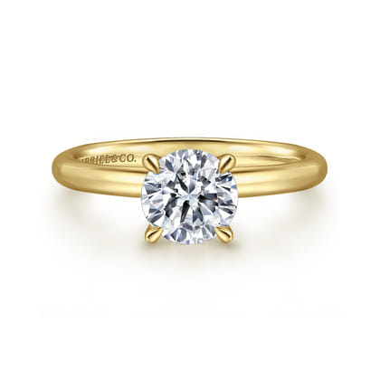 Lark - 14K Yellow Gold Round Solitaire Engagement Ring