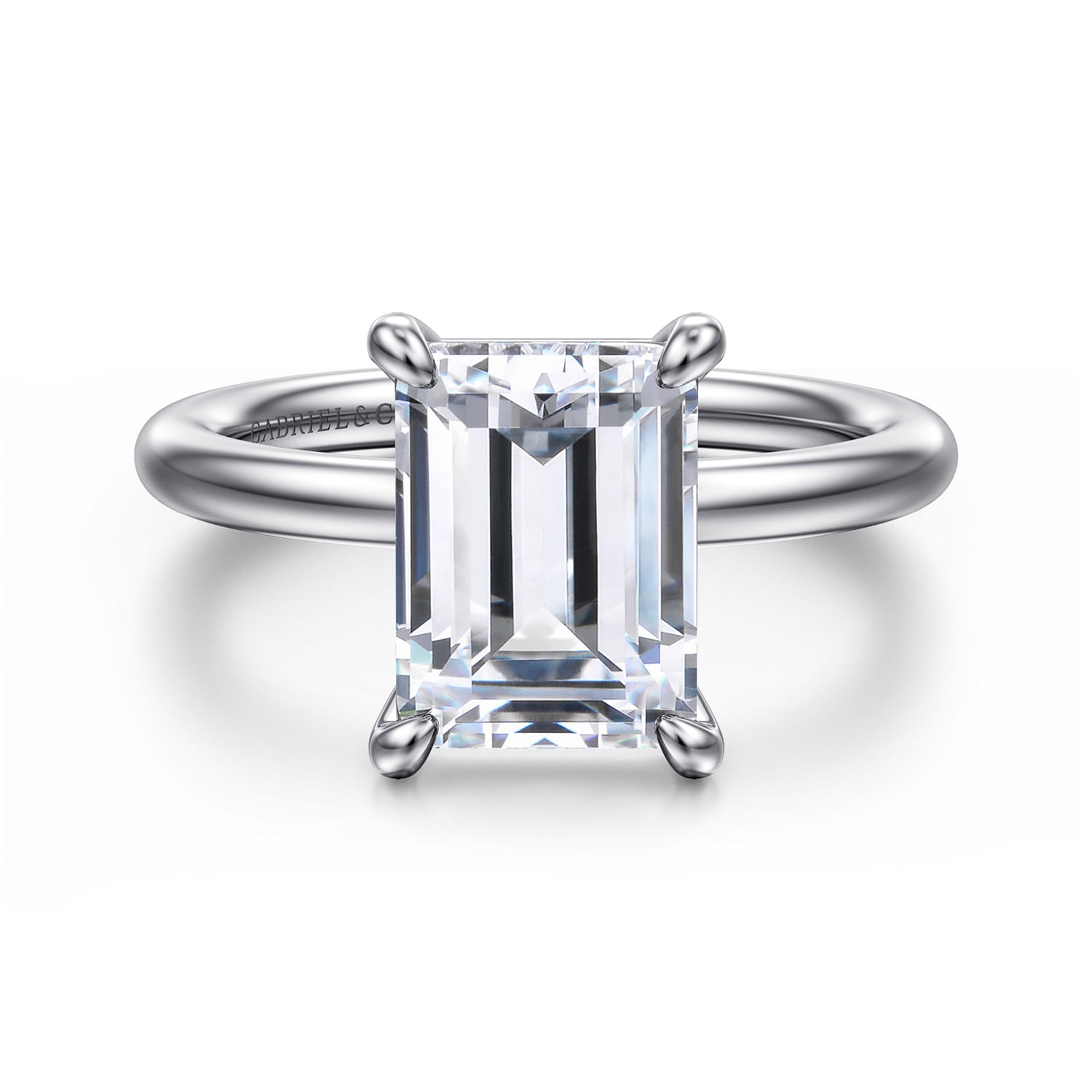 Lark - Platinum Emerald Cut Solitaire Engagement Ring