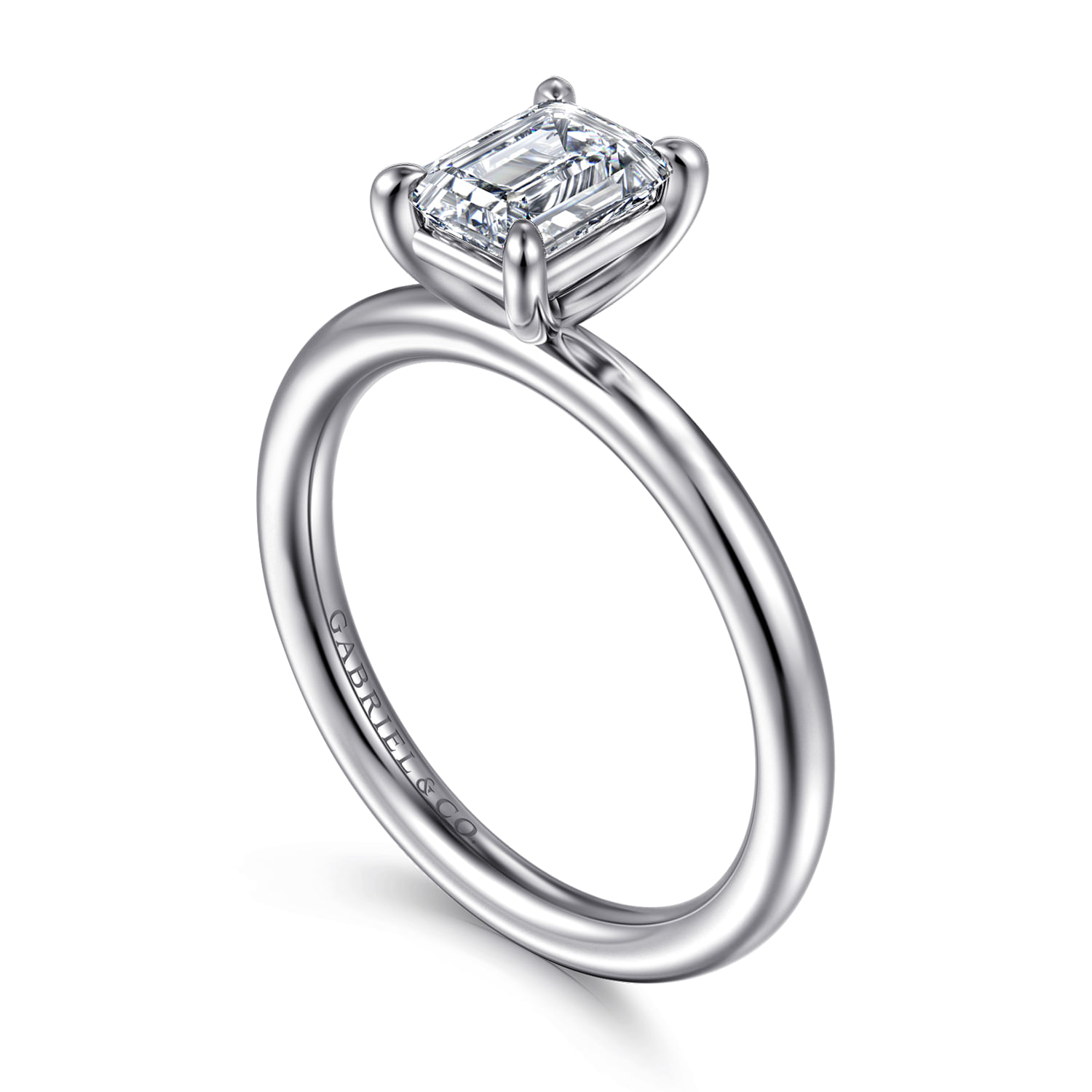 Lark - Platinum Emerald Cut Solitaire Engagement Ring