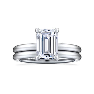 Lark - Platinum Emerald Cut Solitaire Engagement Ring