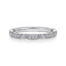 Straight Wedding Ring in 14k White Gold with Round Natural Diamond at Gabriel & Co.