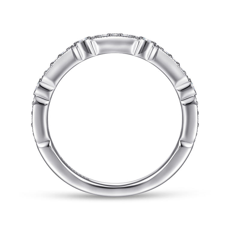Straight Wedding Ring in 14k White Gold with Round Natural Diamond at Gabriel & Co. - Shot 2