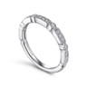 Straight Wedding Ring in 14k White Gold with Round Natural Diamond at Gabriel & Co.