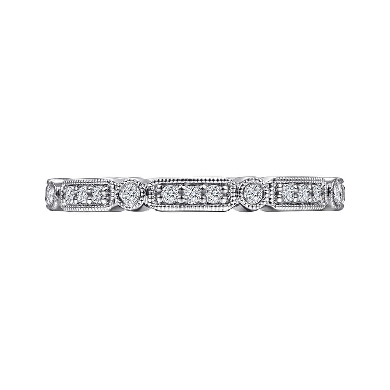 Straight Wedding Ring in 14k White Gold with Round Natural Diamond at Gabriel & Co. - Shot 6