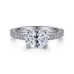 Laurel - 14K White Gold East West Oval Diamond Engagement Ring