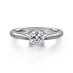 Lauren - 14K White Gold Cushion Cut Diamond Engagement Ring