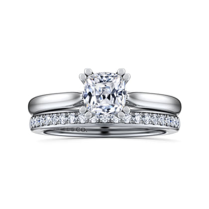 Lauren - 14K White Gold Cushion Cut Diamond Engagement Ring