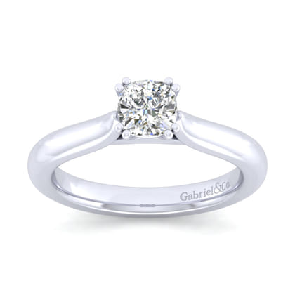 Lauren - 14K White Gold Cushion Cut Diamond Engagement Ring