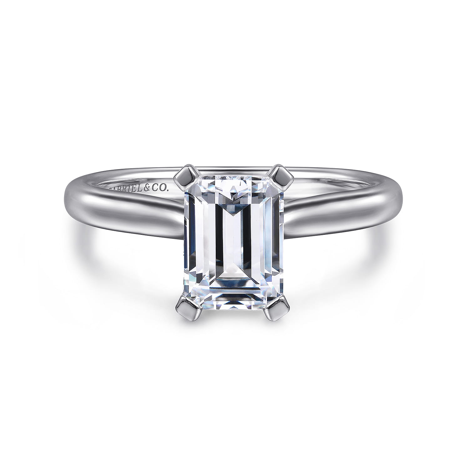 Lauren - 14K White Gold Emerald Cut Diamond Engagement Ring