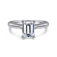 Lauren - 14K White Gold Emerald Cut Diamond Engagement Ring