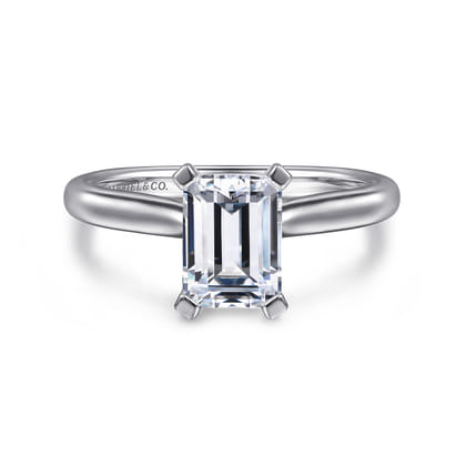 Lauren - 14K White Gold Emerald Cut Diamond Engagement Ring