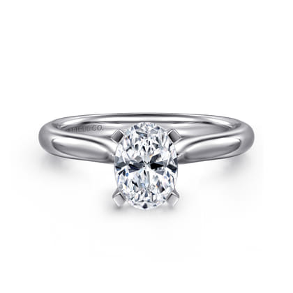 Lauren - 14K White Gold Oval Diamond Engagement Ring