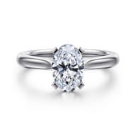 Lauren - 14K White Gold Oval Diamond Engagement Ring