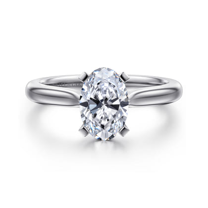 Lauren - 14K White Gold Oval Diamond Engagement Ring