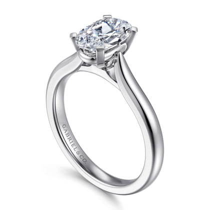 Lauren - 14K White Gold Oval Diamond Engagement Ring