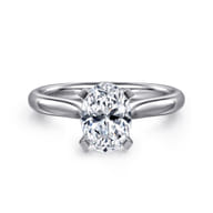Lauren - 14K White Gold Oval Diamond Engagement Ring