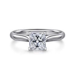 Lauren - 14K White Gold Princess Cut Diamond Engagement Ring