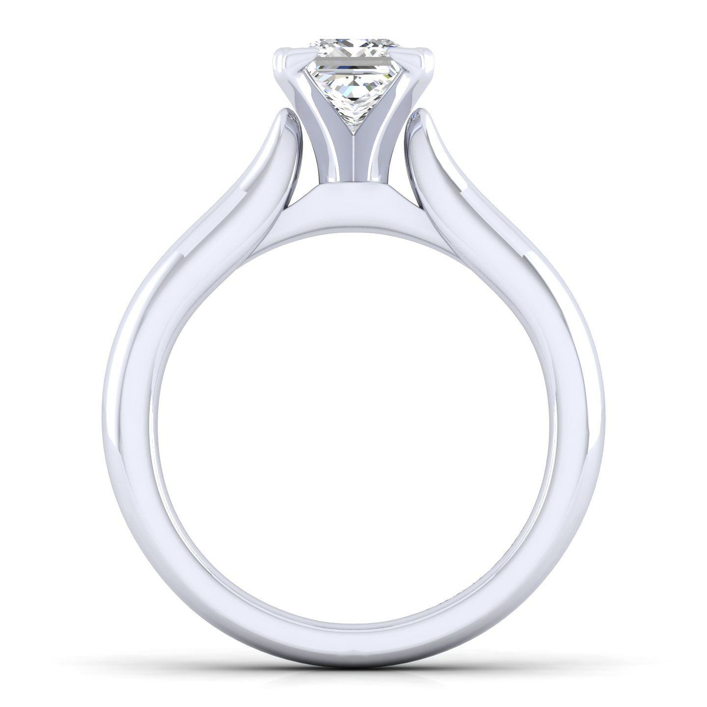 Lauren - 14K White Gold Princess Cut Diamond Engagement Ring - Shot 2