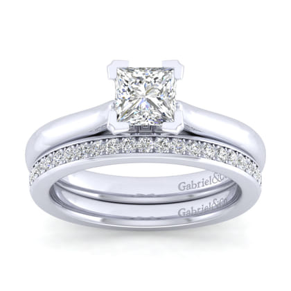 Lauren - 14K White Gold Princess Cut Diamond Engagement Ring